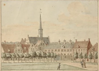 Martinikerkhof met het Prinsenhof en de Gardepoort